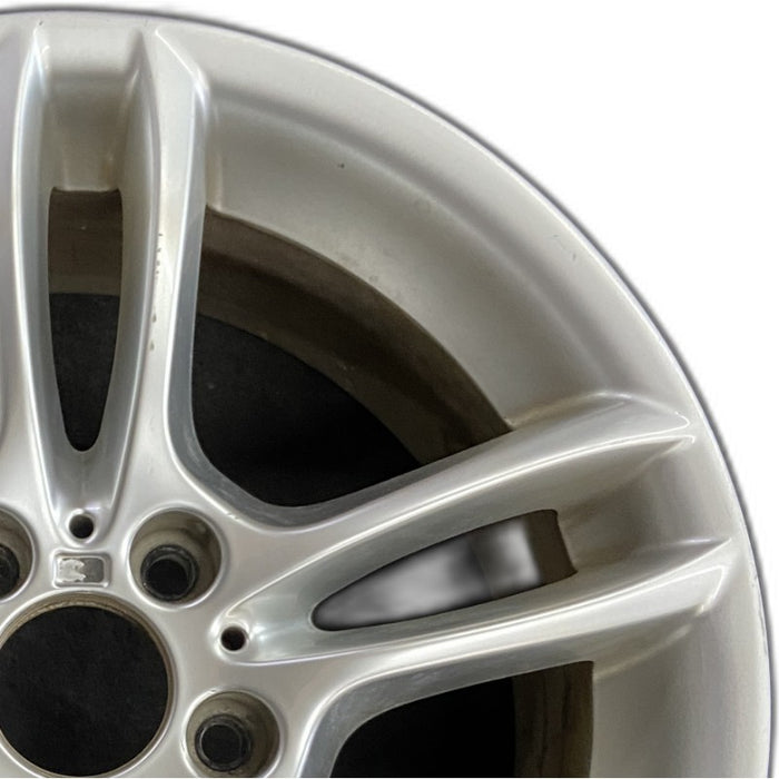 18" BMW 128i 08-13 18x8.5 alloy rear 5 spoke open spoke bowed spoke silver finish Original OEM Wheel Rim