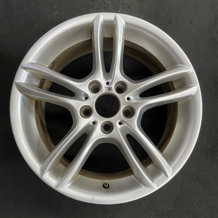 18" BMW 128i 08-13 18x8.5 alloy rear 5 spoke open spoke bowed spoke silver finish Original OEM Wheel Rim