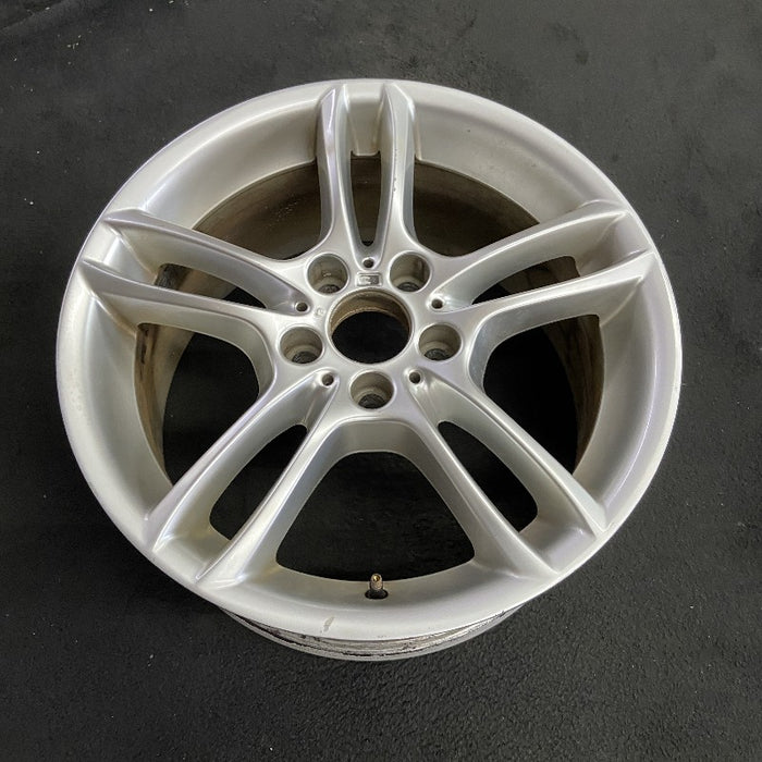 18" BMW 128i 08-13 18x8.5 alloy rear 5 spoke open spoke bowed spoke silver finish Original OEM Wheel Rim