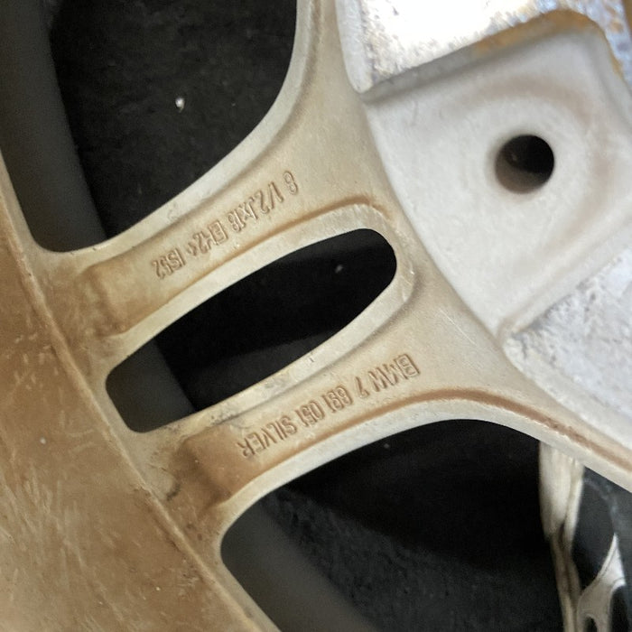 18" BMW 128i 08-13 18x8.5 alloy rear 5 spoke open spoke bowed spoke silver finish Original OEM Wheel Rim