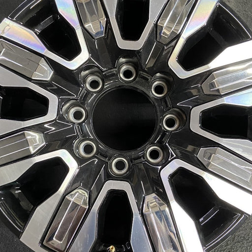 20" SIERRA 2500 PICKUP 24 20x8.5 8 spoke raised spoke machined with black - Angle View