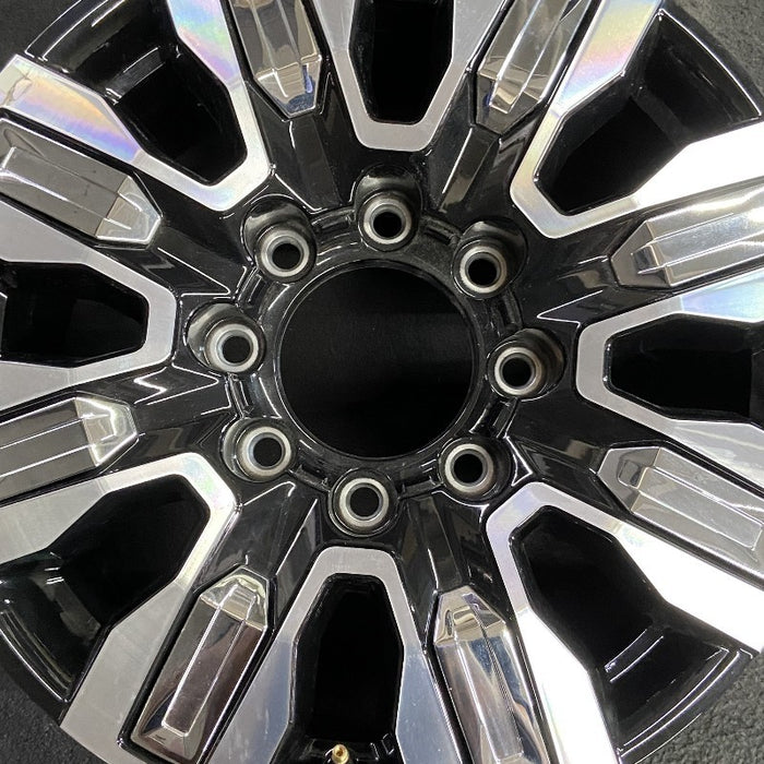 20" SIERRA 2500 PICKUP 24 20x8.5 8 spoke raised spoke machined with black - Angle View