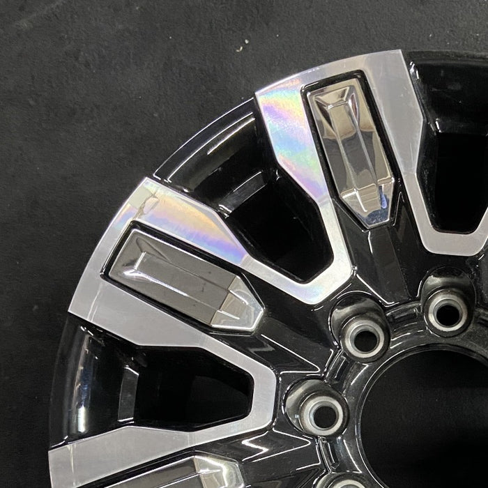 20" SIERRA 2500 PICKUP 24 20x8.5 8 spoke raised spoke machined with black - Side Profile
