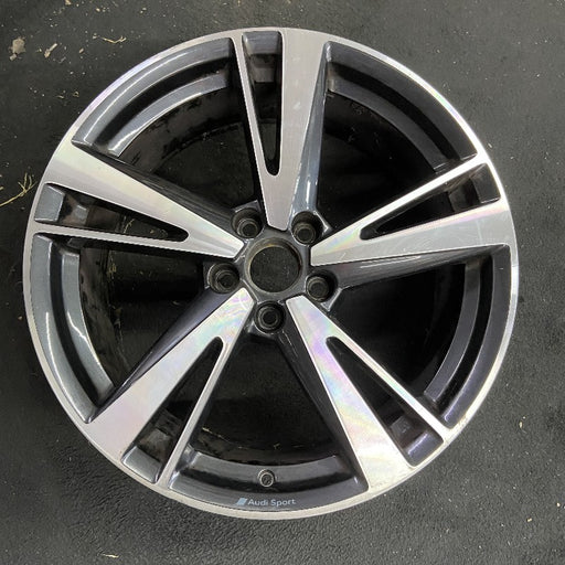 19" RS3 17-20 19x8 alloy 5 split spoke machined black pockets Original OEM - Front View