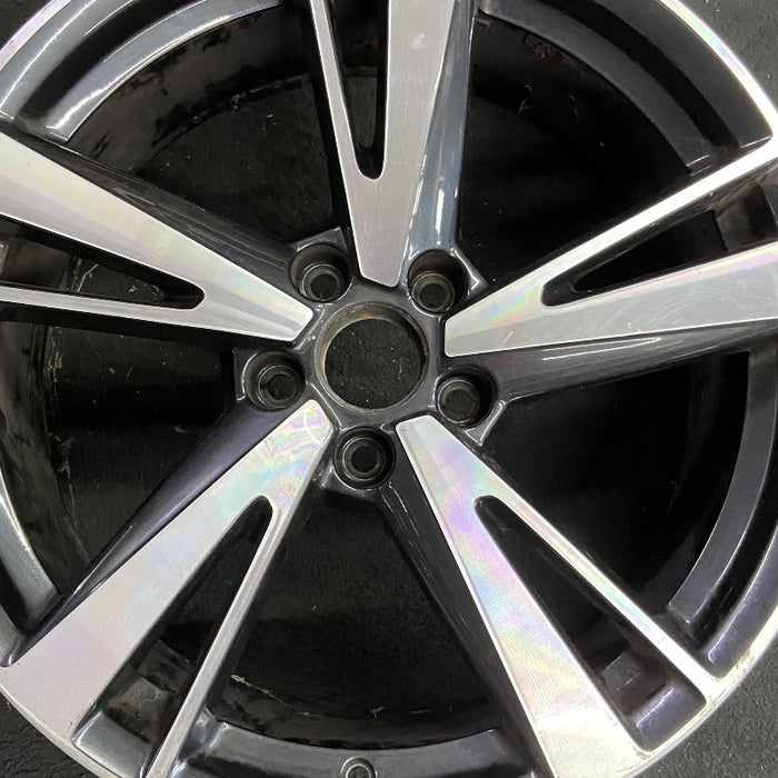 19" RS3 17-20 19x8 alloy 5 split spoke machined black pockets Original OEM - Angle View