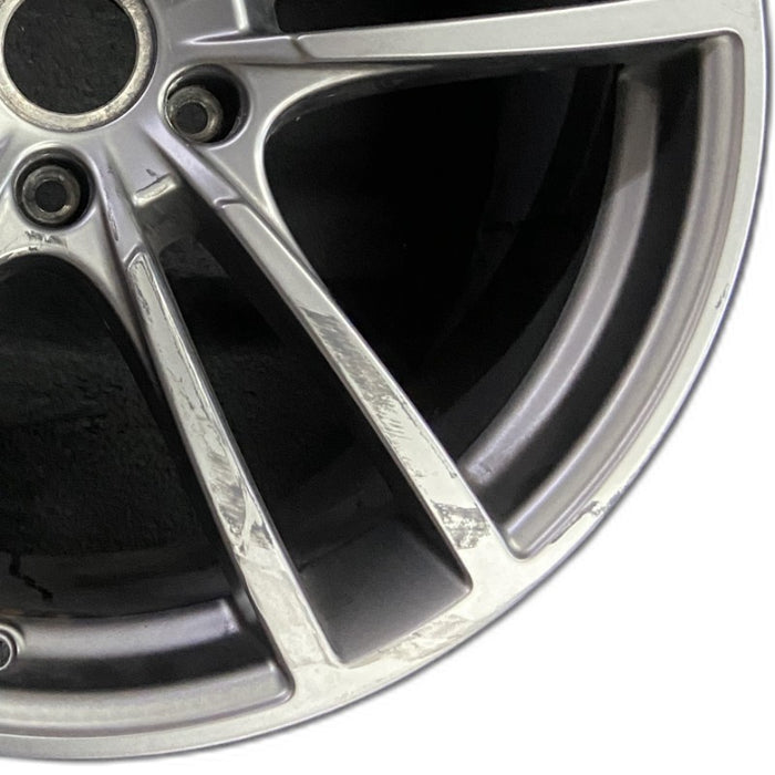 21" PORSCHE CAYENNE 19-22 21x11 5 double spoke platinum Original OEM Wheel Rim - Close-Up Detail