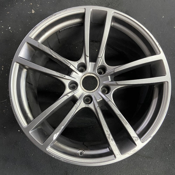 21" PORSCHE CAYENNE 19-22 21x11 5 double spoke platinum Original OEM Wheel Rim - Additional View