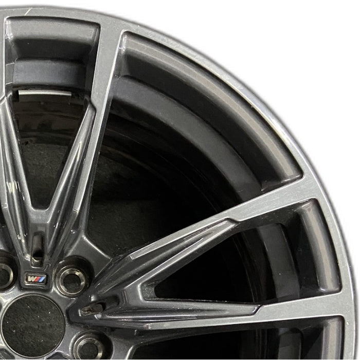 18" BMW M3 21-24 18x9.5 5 V spoke Original OEM Wheel Rim - Side Profile