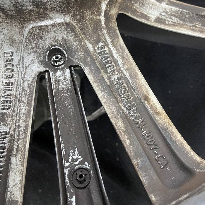 20" XK 09 20x8.5 5 tri-spoke chrome accents dark gray Original OEM Wheel Rim