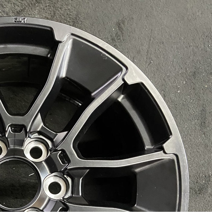 20" SEQUOIA 24 20x8 6 Y spoke black TRD off- Original OEM Wheel Rim - Close-Up Detail