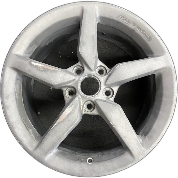18" CORVETTE 14-15 front, 18x8.5, silver Original OEM Wheel Rim - Front View