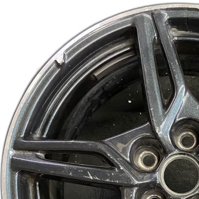 19" CORVETTE 20-22 frt 19x8.5 5 spoke black opt Q8Q Original OEM Wheel Rim - Angle View