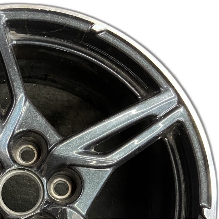 19" CORVETTE 20-22 frt 19x8.5 5 spoke black opt Q8Q Original OEM Wheel Rim - Side Profile