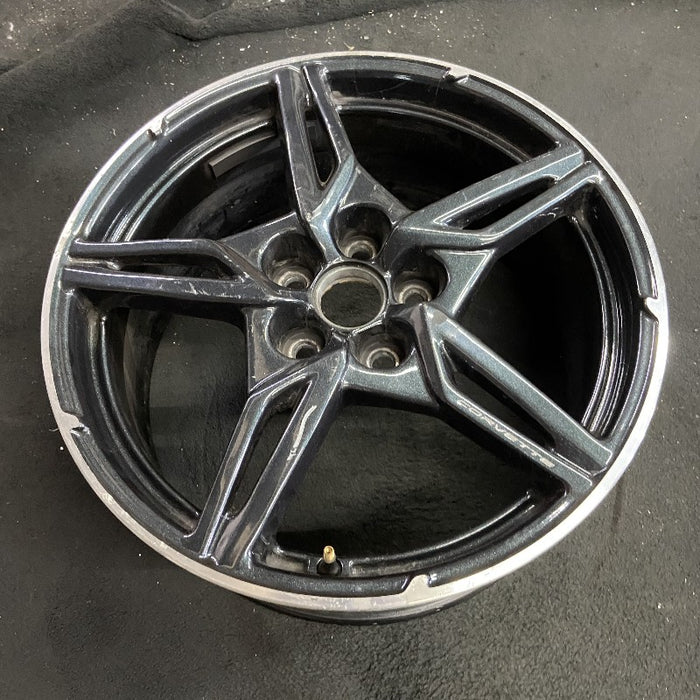 19" CORVETTE 20-22 frt 19x8.5 5 spoke black opt Q8Q Original OEM Wheel Rim - View 7