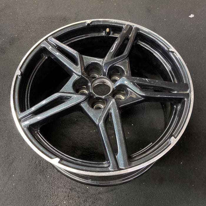 19" CORVETTE 20-22 frt 19x8.5 5 spoke black opt Q8Q Original OEM Wheel Rim - View 8