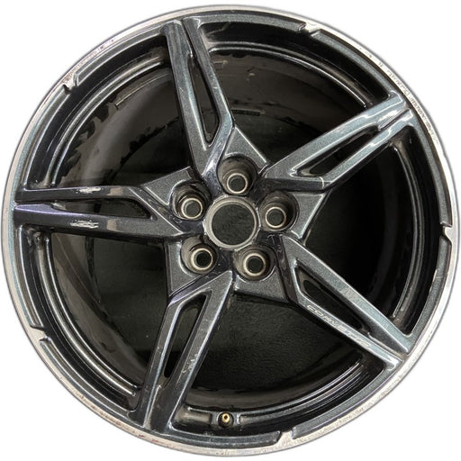 20" CORVETTE 20-22 rear 20x11 5 spoke black opt Q8Q Original OEM Wheel Rim - Front View