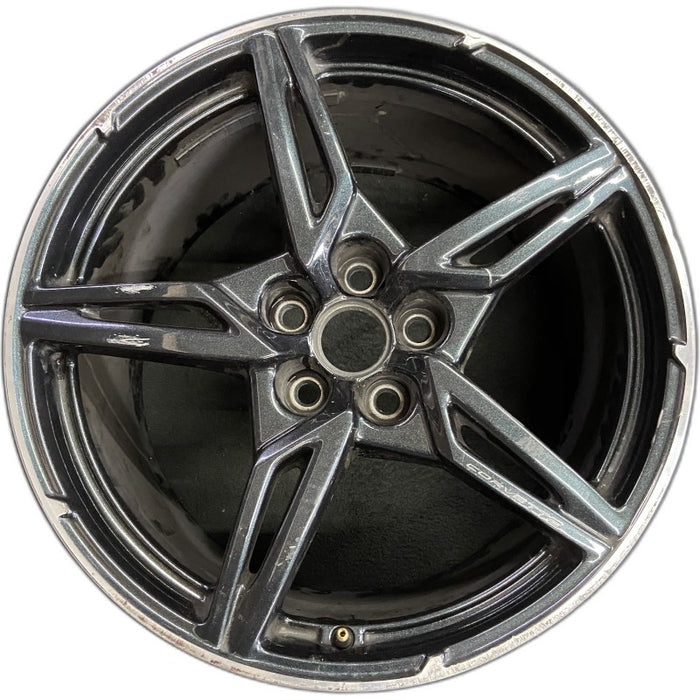 20" CORVETTE 20-22 rear 20x11 5 spoke black opt Q8Q Original OEM Wheel Rim - Front View