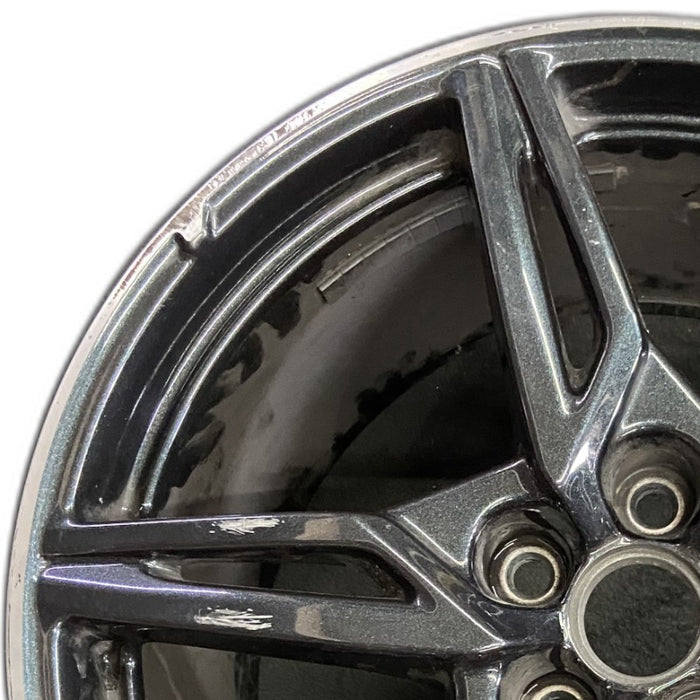 20" CORVETTE 20-22 rear 20x11 5 spoke black opt Q8Q Original OEM Wheel Rim - Angle View