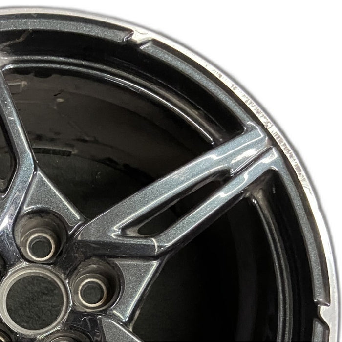 20" CORVETTE 20-22 rear 20x11 5 spoke black opt Q8Q Original OEM Wheel Rim - Side Profile