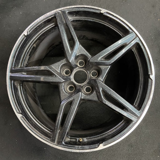 20" CORVETTE 20-22 rear 20x11 5 spoke black opt Q8Q Original OEM Wheel Rim - Front View