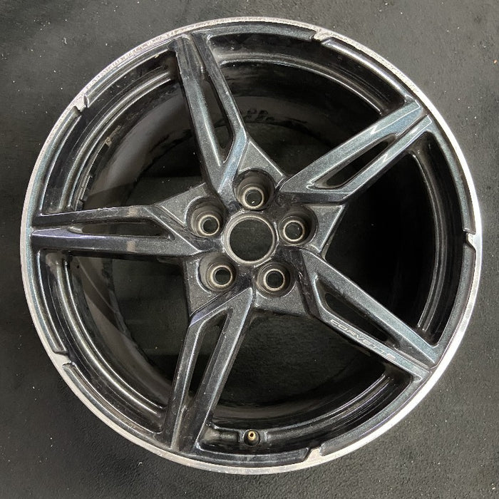 20" CORVETTE 20-22 rear 20x11 5 spoke black opt Q8Q Original OEM Wheel Rim - Front View