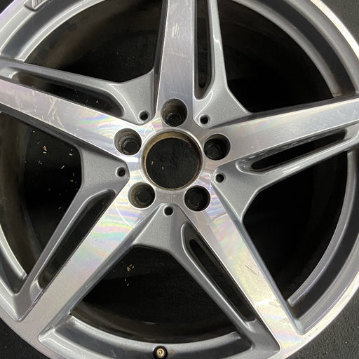 19" MERCEDES GT 16 190 Type; 19x9 5 split spokes gray Original OEM Wheel Rim - Angle View