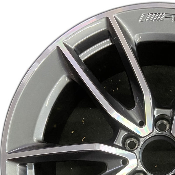 19" MERCEDES C-CLASS 20-21 205 Type C43 Cvertible 19x8.5 10 spoke machined face with gray accent Original OEM Wheel Rim