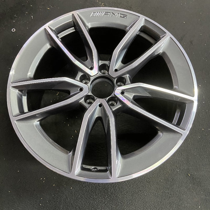 19" MERCEDES C-CLASS 20-21 205 Type C43 Cvertible 19x8.5 10 spoke machined face with gray accent Original OEM Wheel Rim