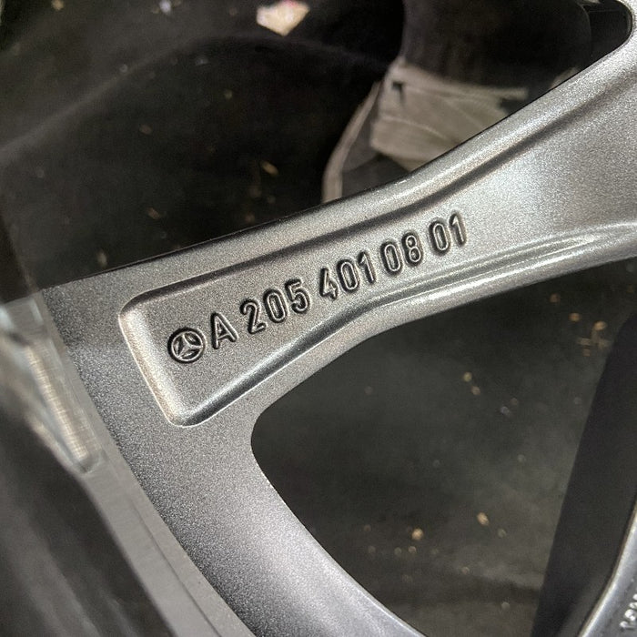 19" MERCEDES C-CLASS 20-21 205 Type C43 Cvertible 19x8.5 10 spoke machined face with gray accent Original OEM Wheel Rim