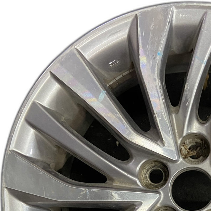 16" COROLLA 17-18 Sdn 16x6.5 alloy 15 spoke angled spoke machined finish silver inlay Original OEM Wheel Rim