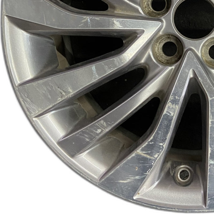 16" COROLLA 17-18 Sdn 16x6.5 alloy 15 spoke angled spoke machined finish silver inlay Original OEM Wheel Rim