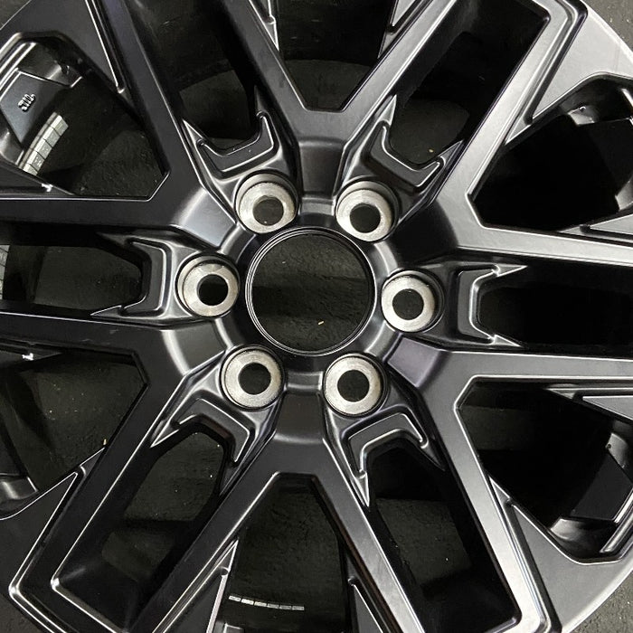 20" SEQUOIA 23-24 20x8 open spoke 6 spoke matte black Original OEM Wheel Rim - Angle View