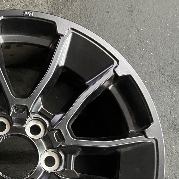 20" SEQUOIA 24 20x8 6 Y spoke black TRD off- Original OEM Wheel Rim - Close-Up Detail