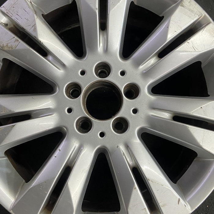 18" MERCEDES S-CLASS 09 221 Type; S550 18x8.5 7 split spokes Original OEM Wheel - Angle View