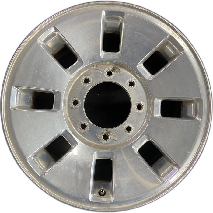 18" FORD F250SD PICKUP 08 18x8 SRW TPMS 8 slots aluminum polished rectangular - Front View