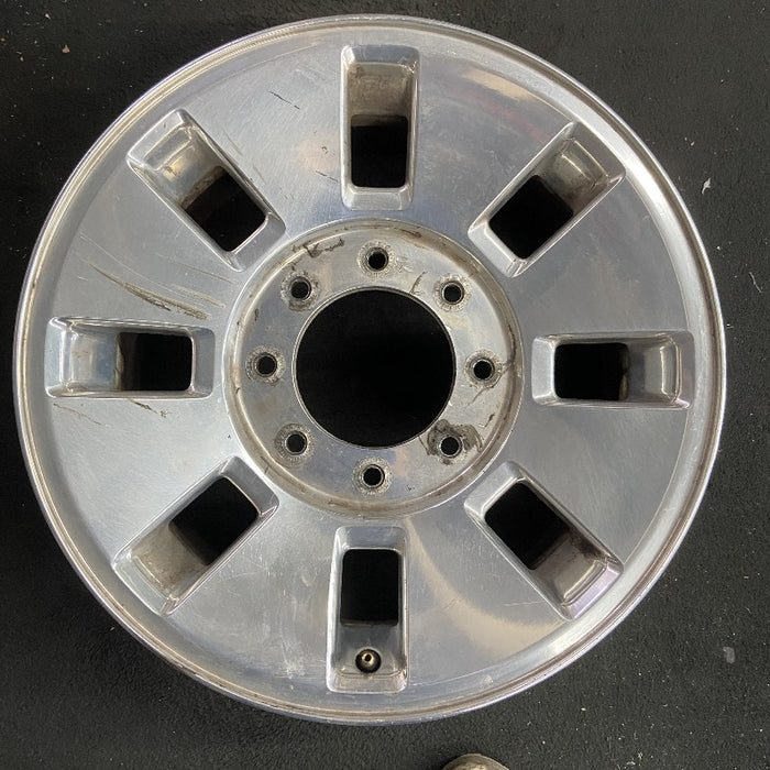 18" FORD F250SD PICKUP 08 18x8 SRW TPMS 8 slots aluminum polished rectangular - Front View