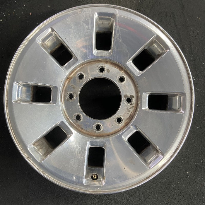 18" FORD F250SD PICKUP 08 18x8 SRW TPMS 8 slots aluminum polished rectangular - Front View