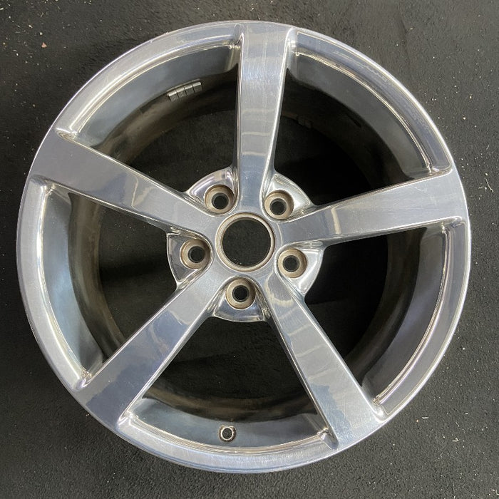 18" CORVETTE 08-10 18x8.5 frt 5 single spoke polished opt QG7 Original OEM - Front View