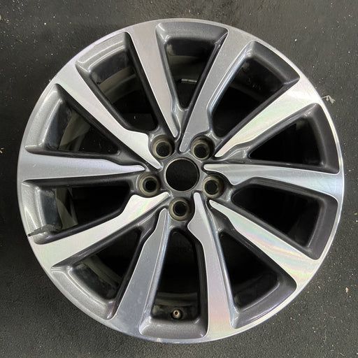 18" MKC 19 18x8 , 10 spoke, machined face with pockets Original OEM Wheel Rim - Angle View