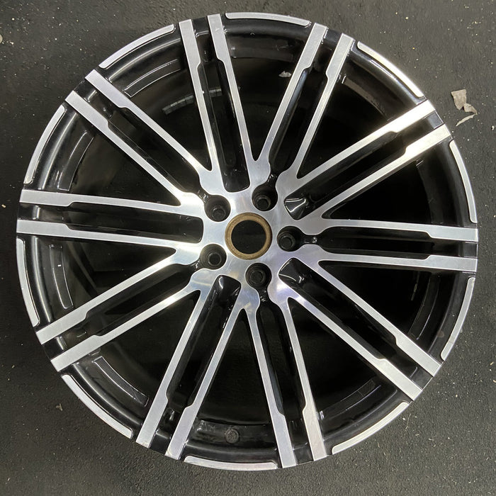 21" PORSCHE MACAN 15-18 21x9 , 20 spoke Original OEM Wheel Rim - Angle View
