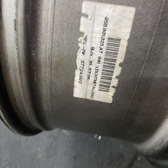 21" PORSCHE MACAN 15-18 21x9 , 20 spoke Original OEM Wheel Rim - Back View