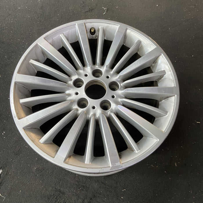 18" BMW 328i 18 18x8, 20 spoke, silver Original OEM Wheel Rim - Close-Up Detail