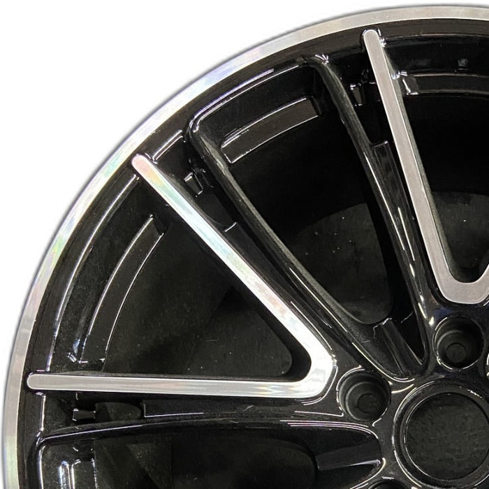 21" PORSCHE PANAMERA 17-20 alloy 21x11.5 5 spoke V spoke black inlay Original OEM Wheel Rim