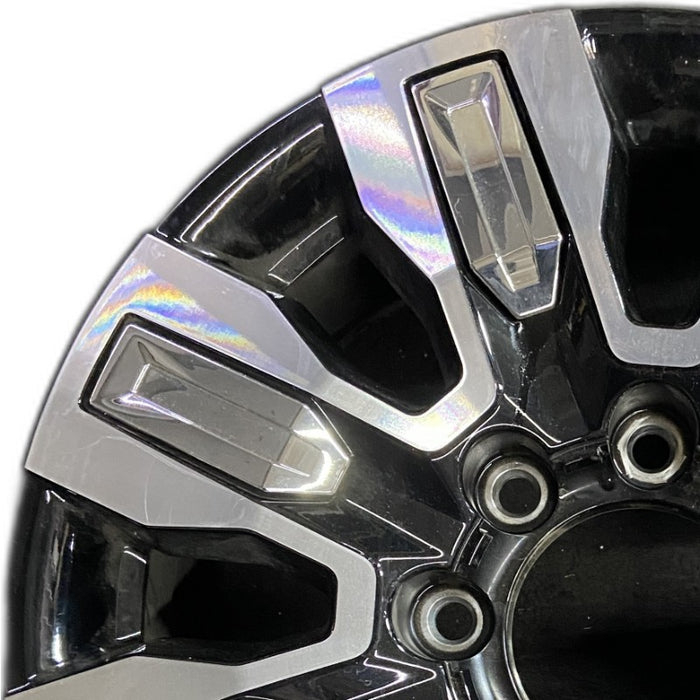 20" SIERRA 2500 PICKUP 24 20x8.5 8 spoke raised spoke machined with black pockets chrome inserts opt Q7F Original OEM Wheel Rim