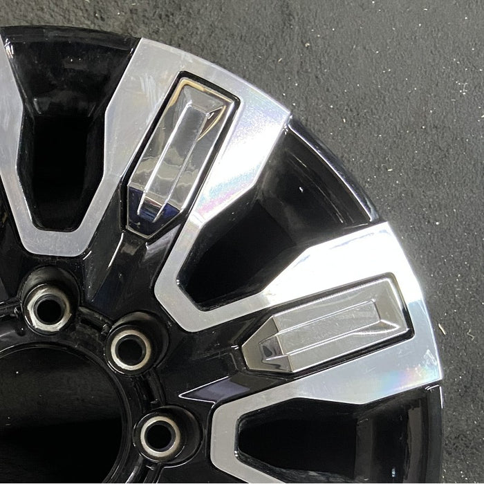 20" SIERRA 2500 PICKUP 24 20x8.5 8 spoke raised spoke machined with black pockets chrome inserts opt Q7F Original OEM Wheel Rim