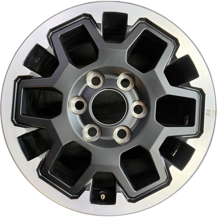 17" TACOMA 24 17x7.5 , black with machined outer lip Original OEM Wheel Rim - Front View