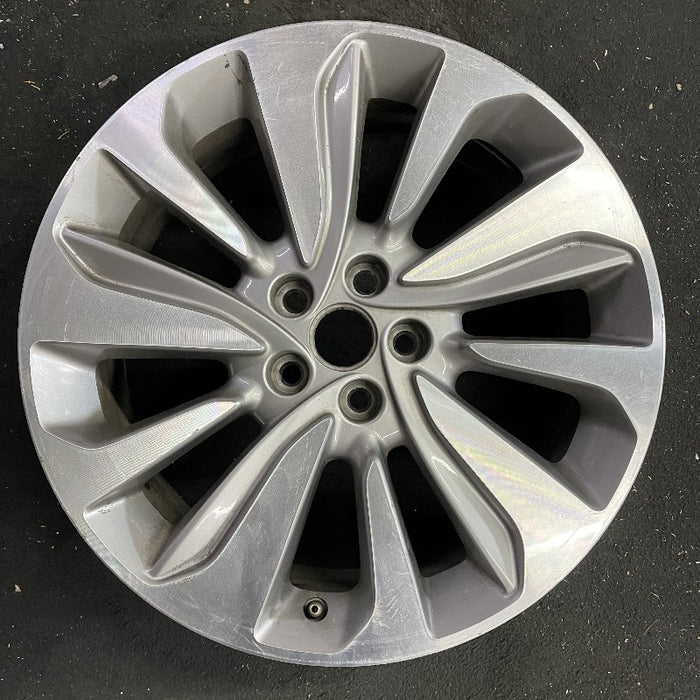 18" ENCORE 17-18 18x7 aluminum 10 spoke gray inlay Original OEM Wheel Rim - Front View