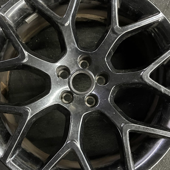 19" F TYPE 14-17 19x9.5 alloy 7 Y spoke black Original OEM Wheel Rim - Angle View