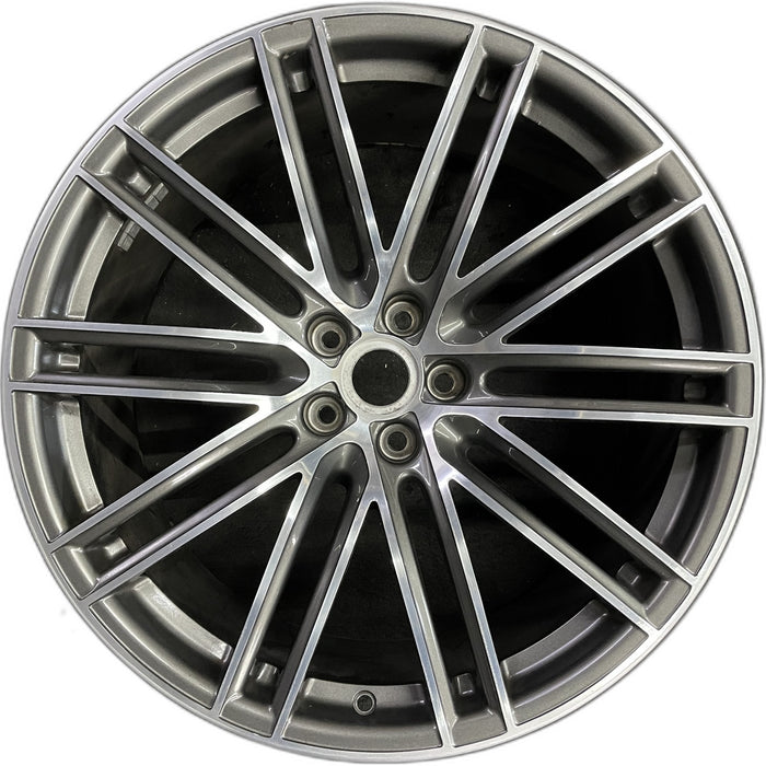 21" PORSCHE MACAN 19-21 21x9.5 , 20 spoke, straight spoke Original OEM Wheel Rim - Front View