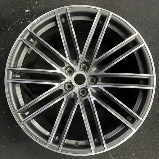 21" PORSCHE MACAN 19-21 21x9.5 , 20 spoke, straight spoke Original OEM Wheel Rim - Angle View